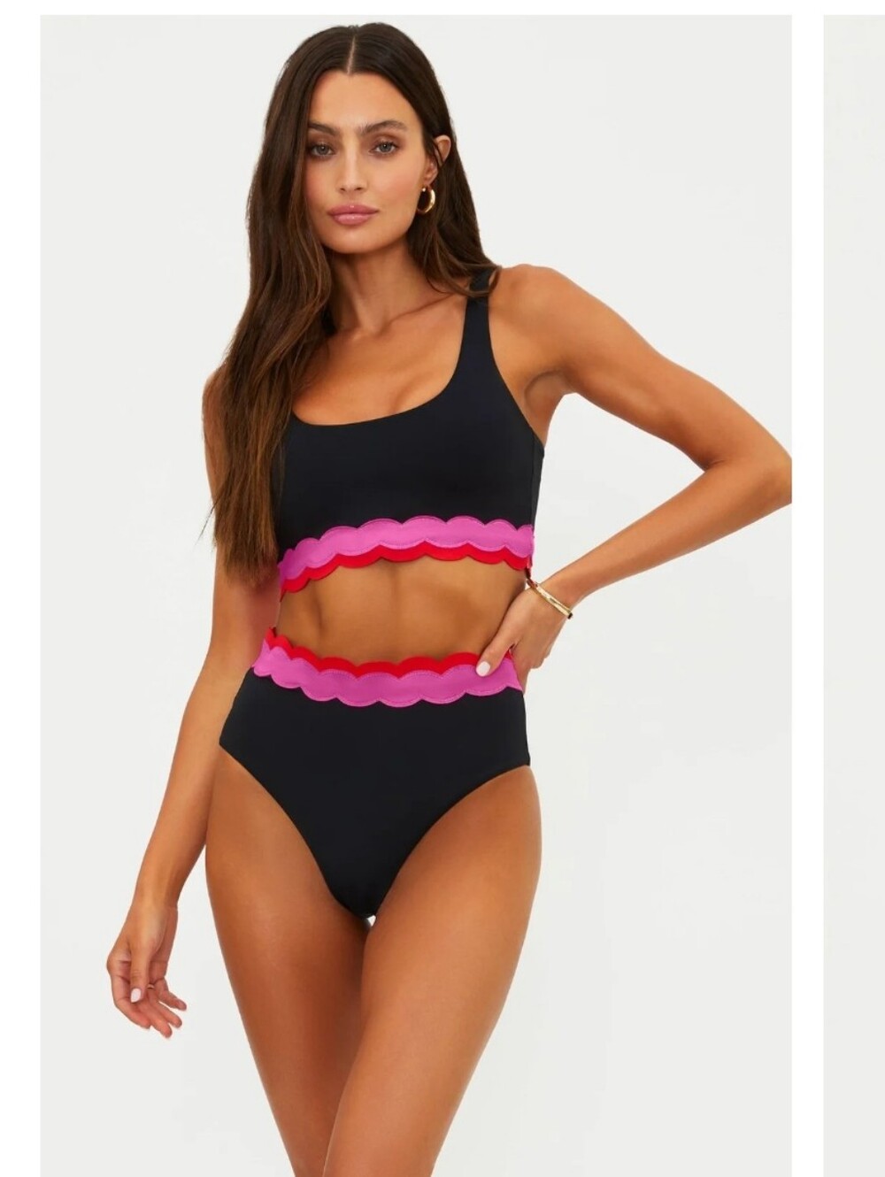 New!SET Beach Riot Marin Top With Match Harriet High Waist Bikini Bottoms